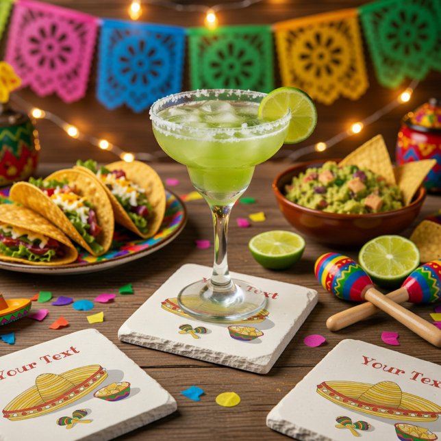 Custom Mexican Fiesta  Stone Coaster (Creator Uploaded)
