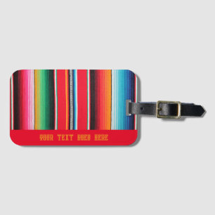 Custom Mexican mexico poncho blanket Luggage Tag