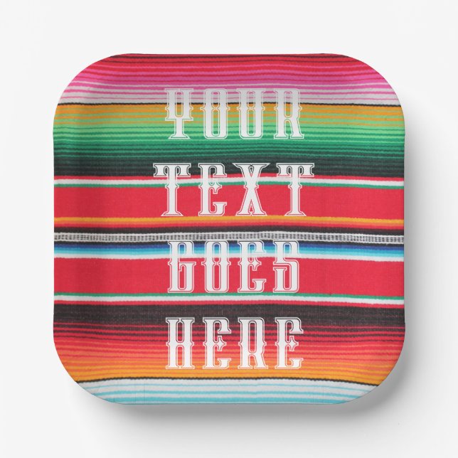 custom Mexican poncho blanket cinco de mayo  Paper Plate (Front)