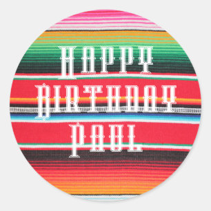 custom Mexican poncho serape   Classic Round Sticker