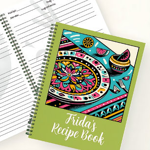 Custom Mexican Table Vibrant Lime Recipe Book