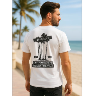 Custom Miami Beach Family Vacation Palm Tree T-Shirt