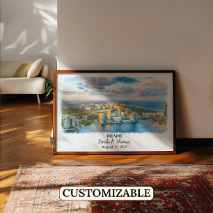 Custom Miami Wall Art, Florida Poster