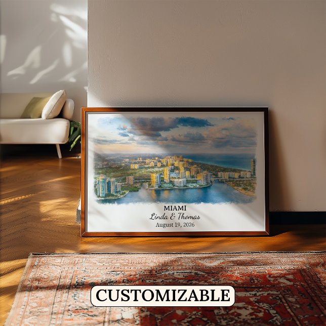 Custom Miami Wall Art, Florida Poster (Creator Uploaded)