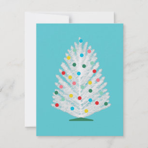 Custom Mid Century Tree Flat Holiday Card