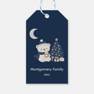 Custom Midnight Christmas Navy, Silver & Gold Gift Tags