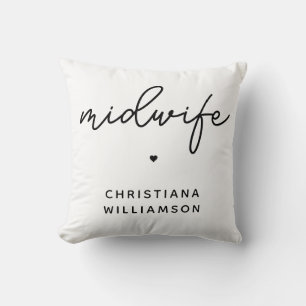 Custom Midwife Appreciation Midwifery Gift Cushion