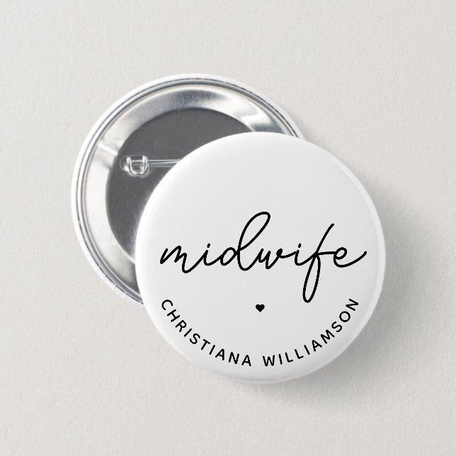 Custom Midwife Appreciation Midwifery Gifts 6 Cm Round Badge (Front & Back)