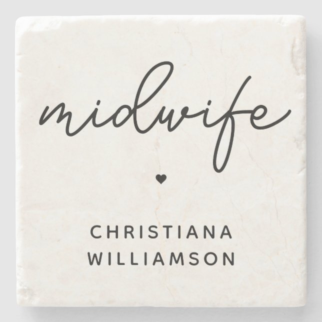 Custom Midwife Appreciation Midwifery Gifts Stone Coaster (Front)