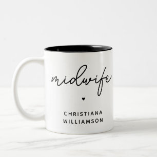 Custom Midwife Appreciation Midwifery Gifts Two-Tone Coffee Mug