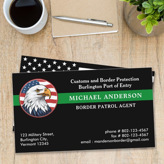 Custom Military Police Federal Border Patrol Logo Business Card (Creator Uploaded)