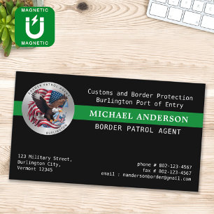 Custom Military Police Game Warden Border Patrol Magnetic Business Card