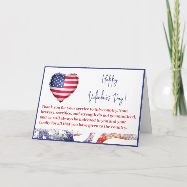 Custom Military Soldier Army Valentines Day  Holiday Card (Front)