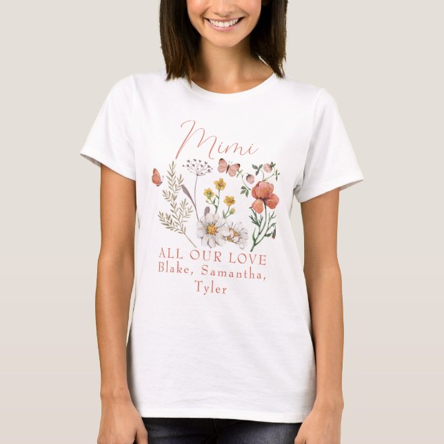 Custom Mimi Wildflowers T-Shirt (Front)