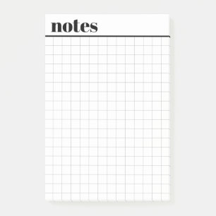 Custom Mini Graph Paper Sticky Notes, 4" x 6" Post-it Notes
