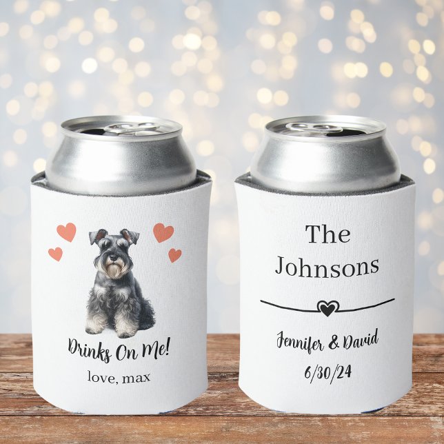 Custom Miniature Schnauzer Pet Wedding Can Cooler (Creator Uploaded)