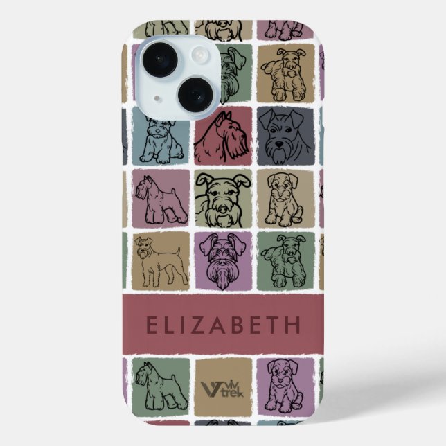 Custom Miniature Schnauzer Retro Pet Lover Gift Case-Mate iPhone Case (Back)