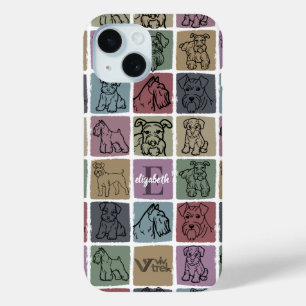 Custom Miniature Schnauzer Retro Pet Lover Gift iPhone 15 Case