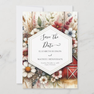 Custom Minimal Barnyard Wedding Save The Date