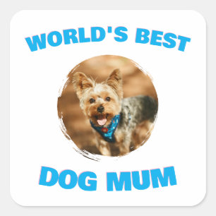 Custom Minimal Best Dog Cat Mum Mum Pet Cute Gift Square Sticker