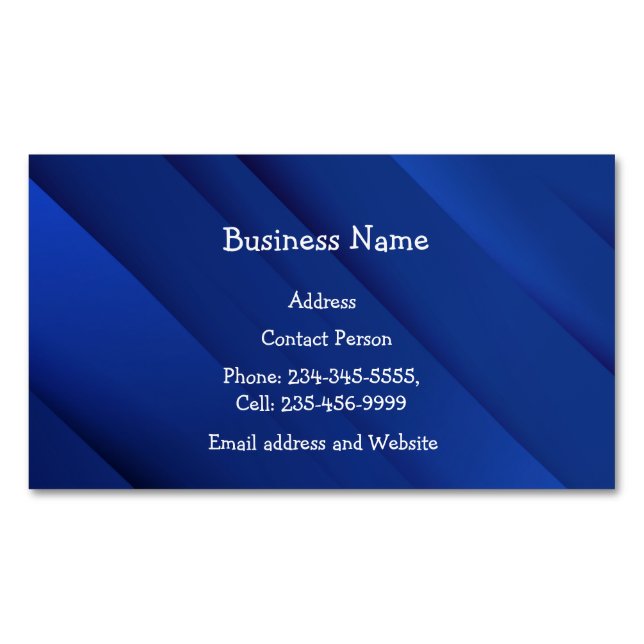 Custom Minimal Blue Geometric Abstract Modern  Magnetic Business Card (Front)