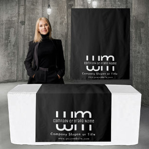 Custom Minimal Business Table Runner Banner Black Tapestry