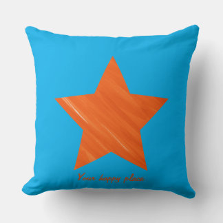Custom Minimal Cool Aesthetic Orange Star   Cushion
