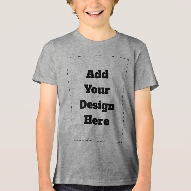 Custom minimal Design Add Photo or Text Tri-Blend Shirt (Front)