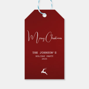 Custom Minimal Elegant Christmas Reindeer Gift Tags