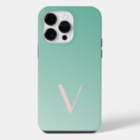 Custom Minimal Gradient Teal Modern Monogram