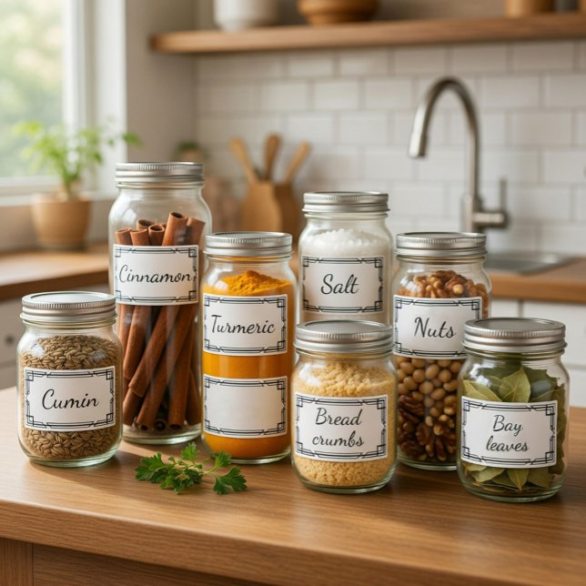 Custom Minimal Kitchen Spices Storage Labels (Creator Uploaded)