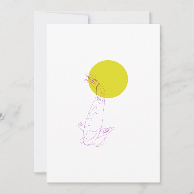 Custom Minimal Koi-fish Greeting Cards (Front)
