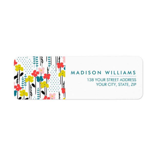 Custom Minimal Modern Flowers Label (Front)