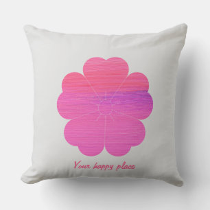 Custom Minimal Modern Geometric Pink Flower 2 Cushion