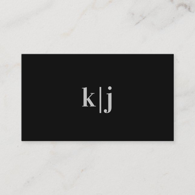 Custom Minimal Modern Monogram QR Business Card (Front)