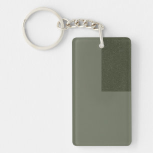 Custom Minimal Moss Green Block Acrylic Keychain