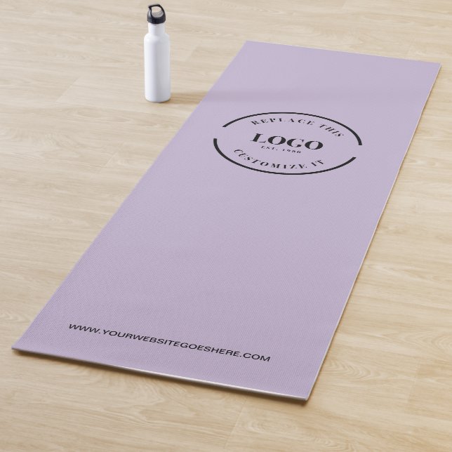 Custom Minimal Purple Business Logo Website Yoga Mat (In Situ)