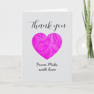 Custom Minimalist Aesthetic Geometric Pink Heart Card