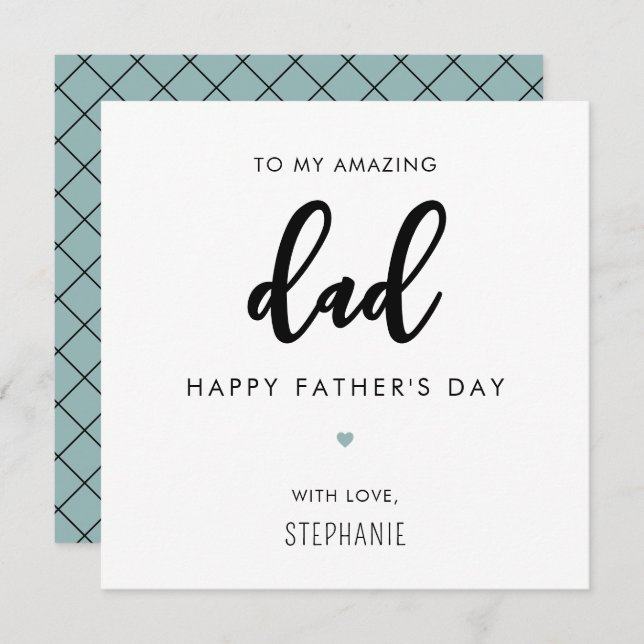 Custom Minimalist and Modern Dad Father's Day Card (Front/Back)