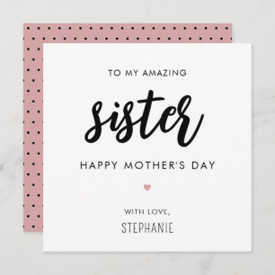 Custom Minimalist and Modern Sister Mother's Day Card
