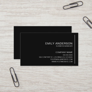 Custom Minimalist Black Professional Business Card