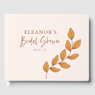 Custom Minimalist Botanical Nature Bridal Shower Guest Book