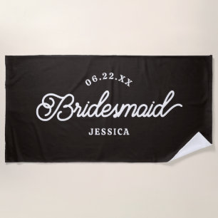 Custom Minimalist Bridesmaid Beach Towel
