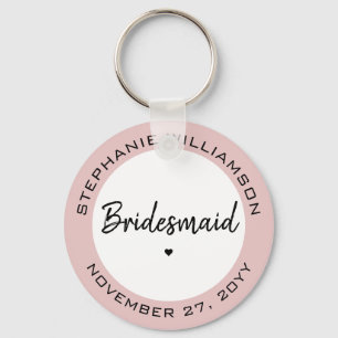 Custom Minimalist Bridesmaid Personalised Gift Key Ring