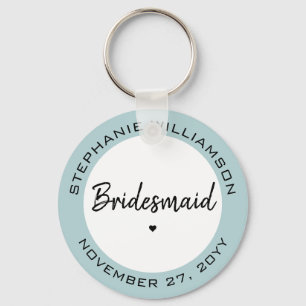 Custom Minimalist Bridesmaid Personalised Gift Key Ring