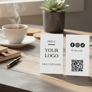 Custom minimalist business card with QR code