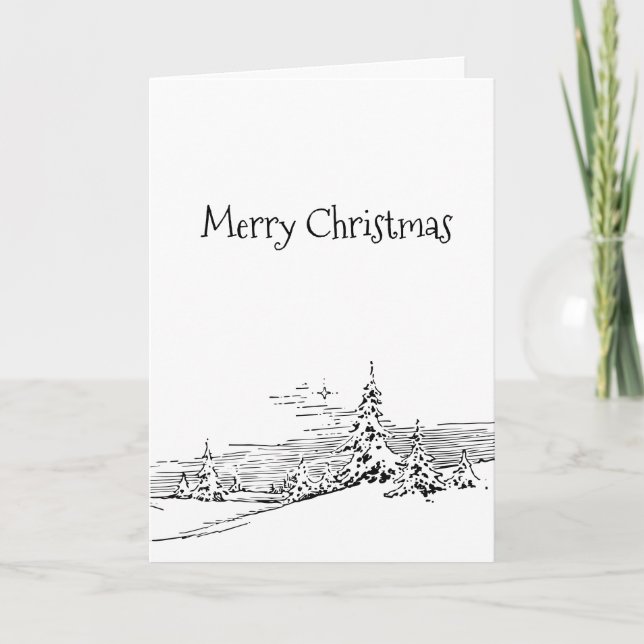 Custom Minimalist Christmas Greeting Holiday Card (Front)