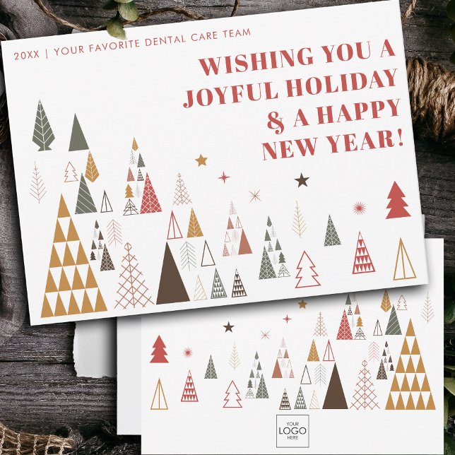 Custom Minimalist Company Logo Business Christmas Holiday Card (Creator Uploaded)