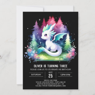 Custom Minimalist Dragon Birthday Invitation