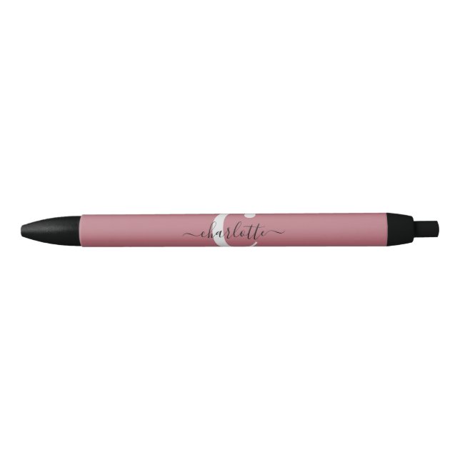 Custom Minimalist Dusty Pink Black Ink Pen (Front)